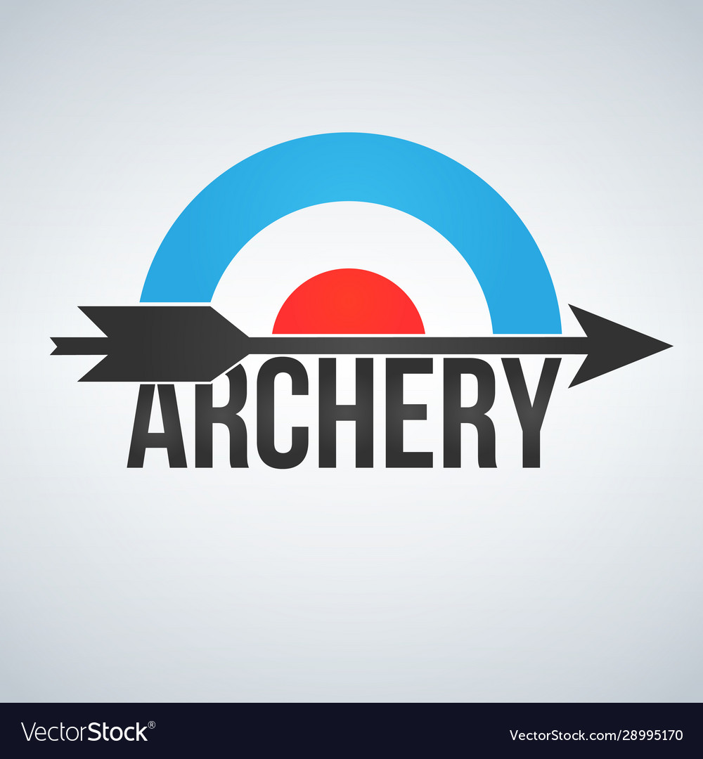 Archery target and arrow logo isolated on white Vector Image