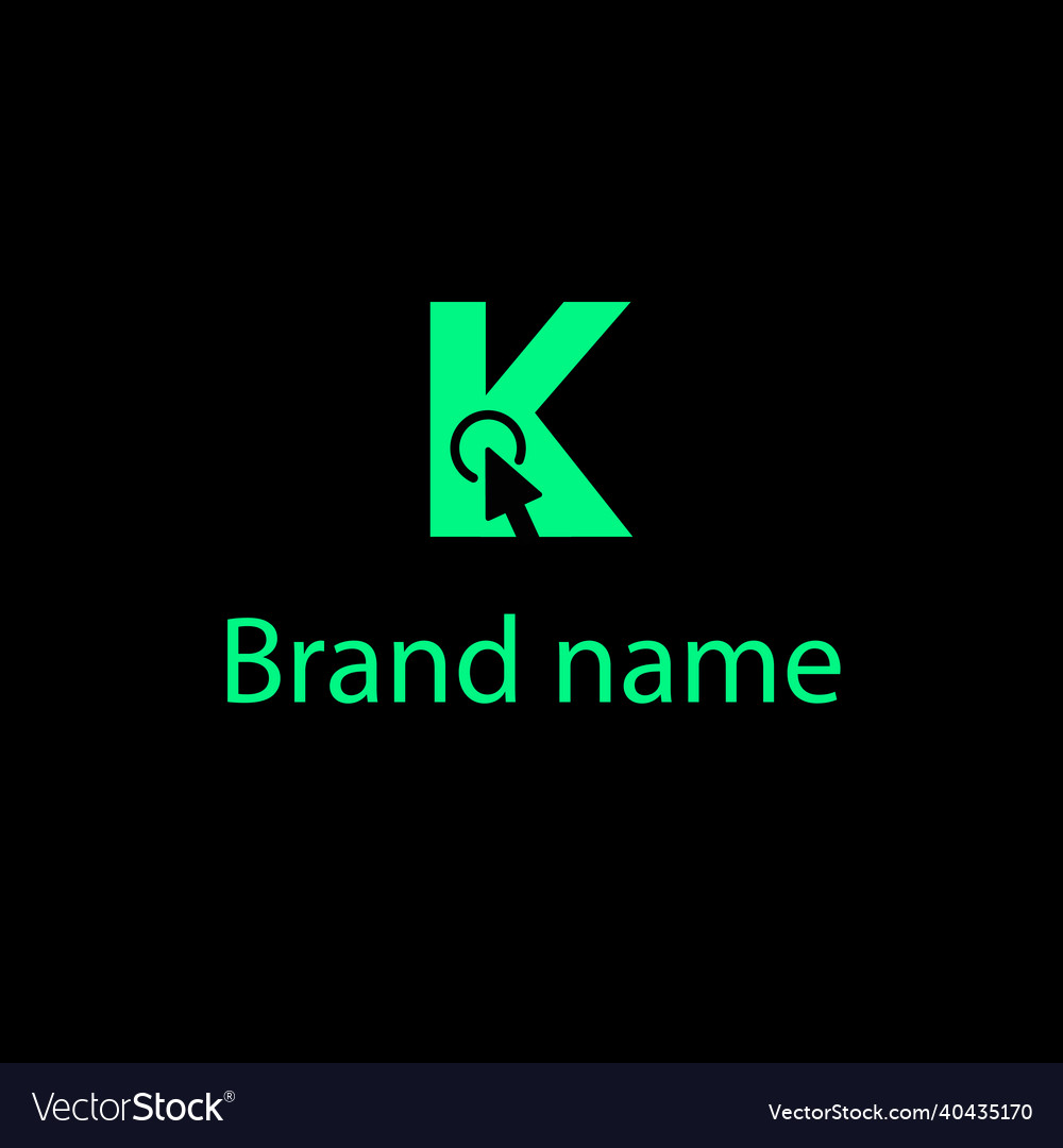Arrow cursor circle inside the letter k vector image Arrow cursor circle inside the letter k
