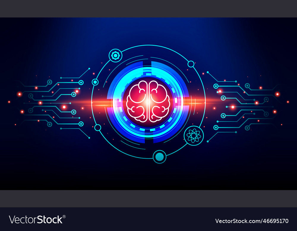 Artificial intelligence and data science icon vector image Artificial intelligence and data science icon