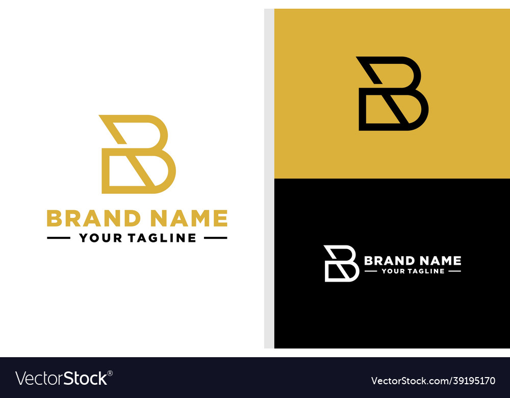 Ba logo line luxury editable Royalty Free Vector Image