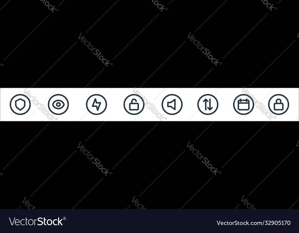 Basic ui line icons linear set quality vector image Basic ui line icons linear set quality