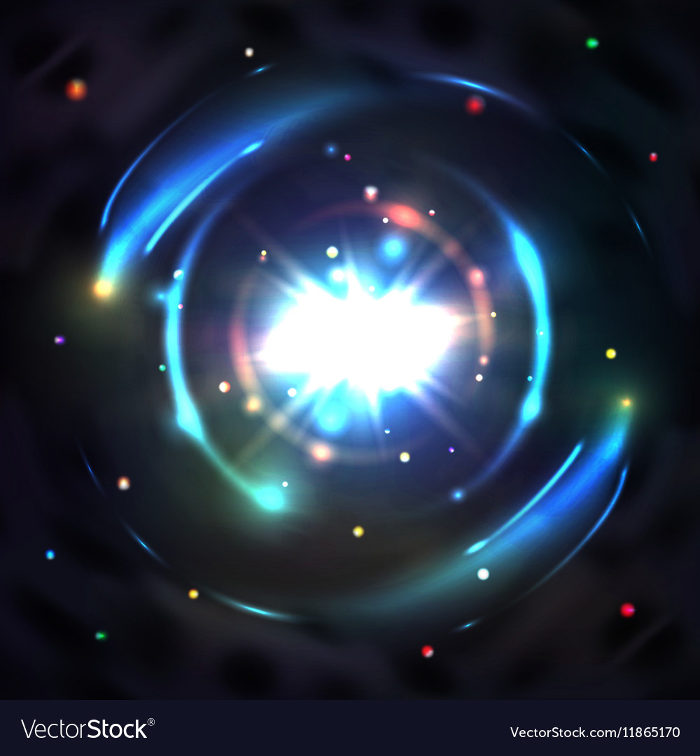 Blue glow light circle whirl vortex Royalty Free Vector