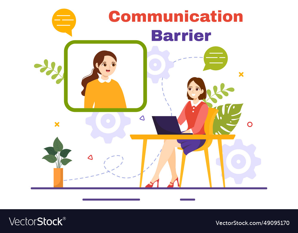 Communication barrier with bad communications Vector Image