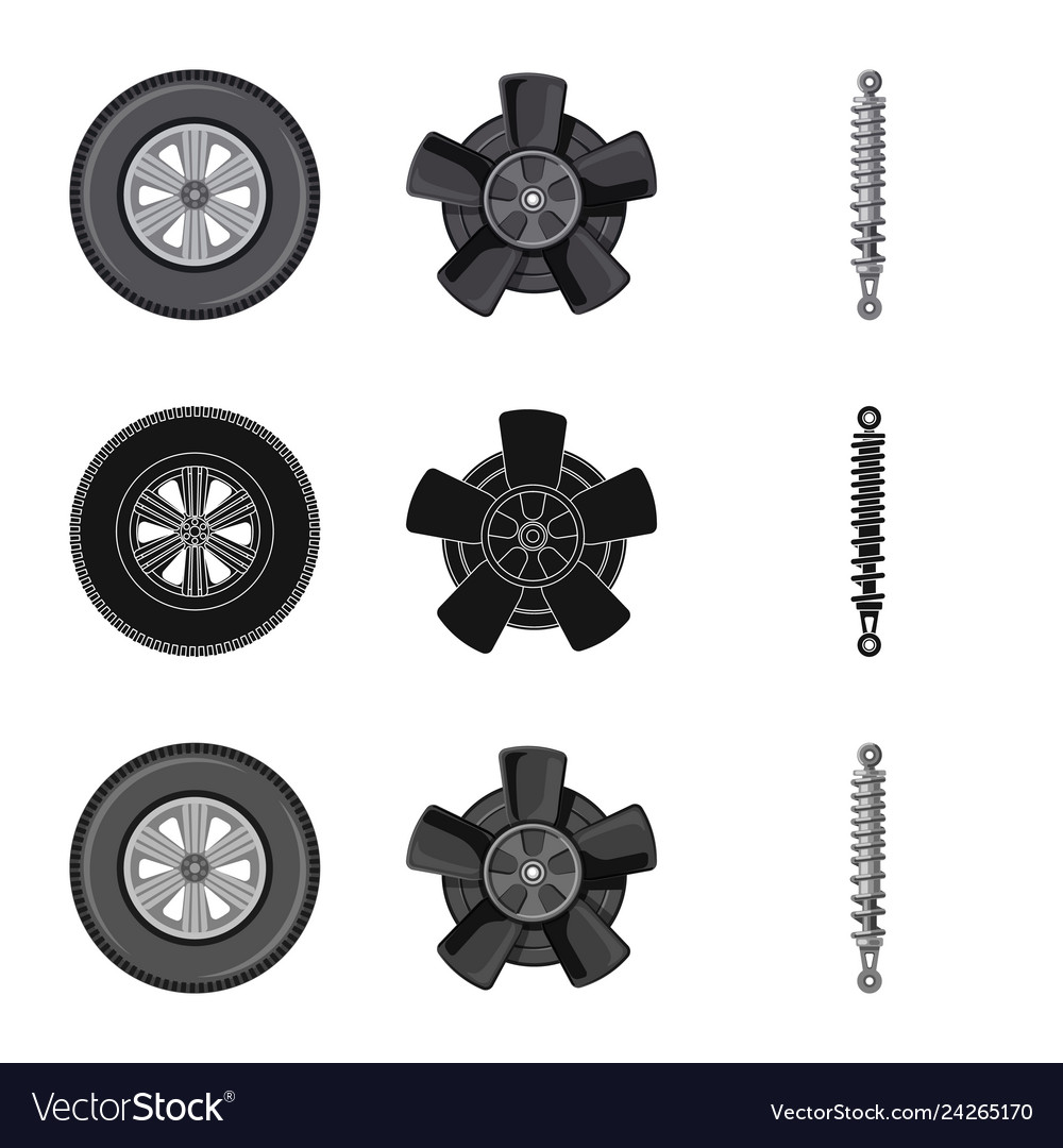 Design of auto and part symbol set vector image Design of auto and part symbol set