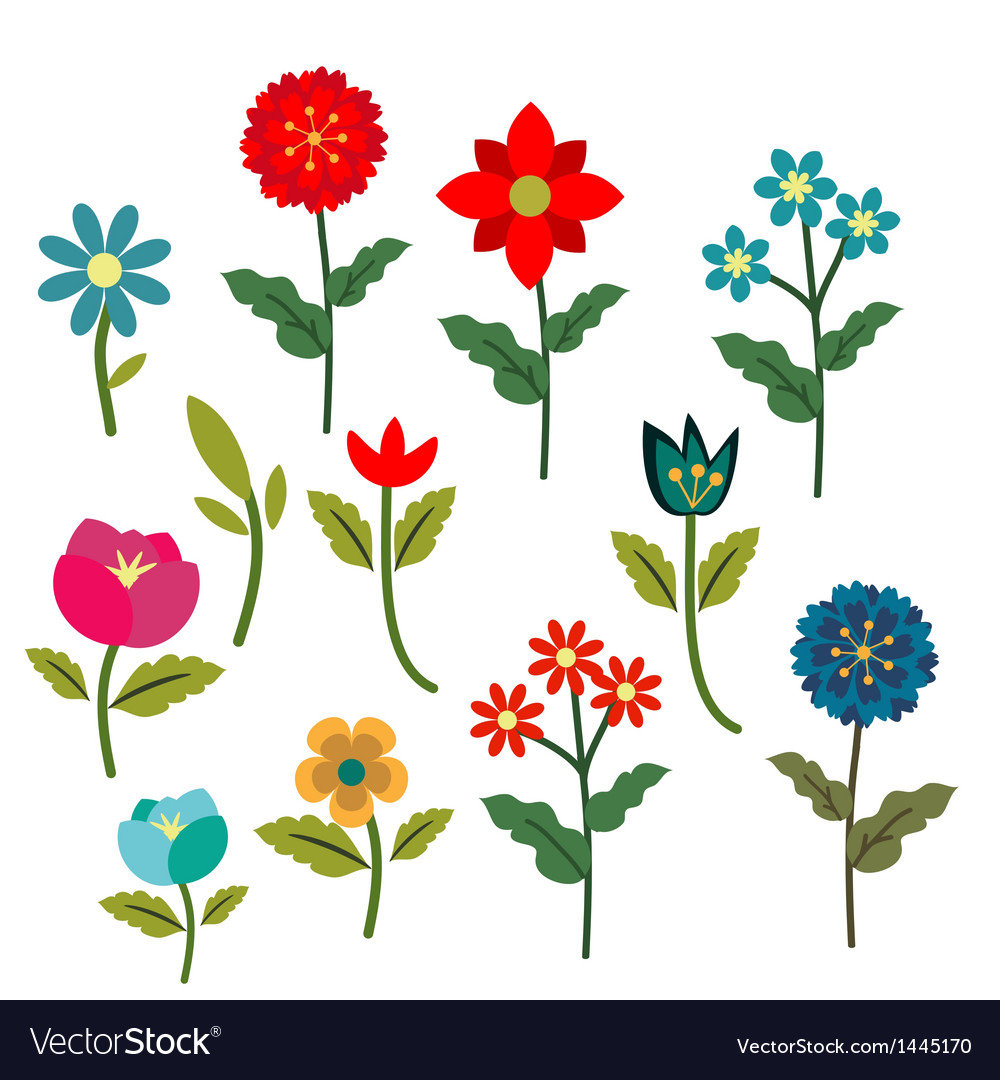 Flowers set Royalty Free Vector Image - VectorStock