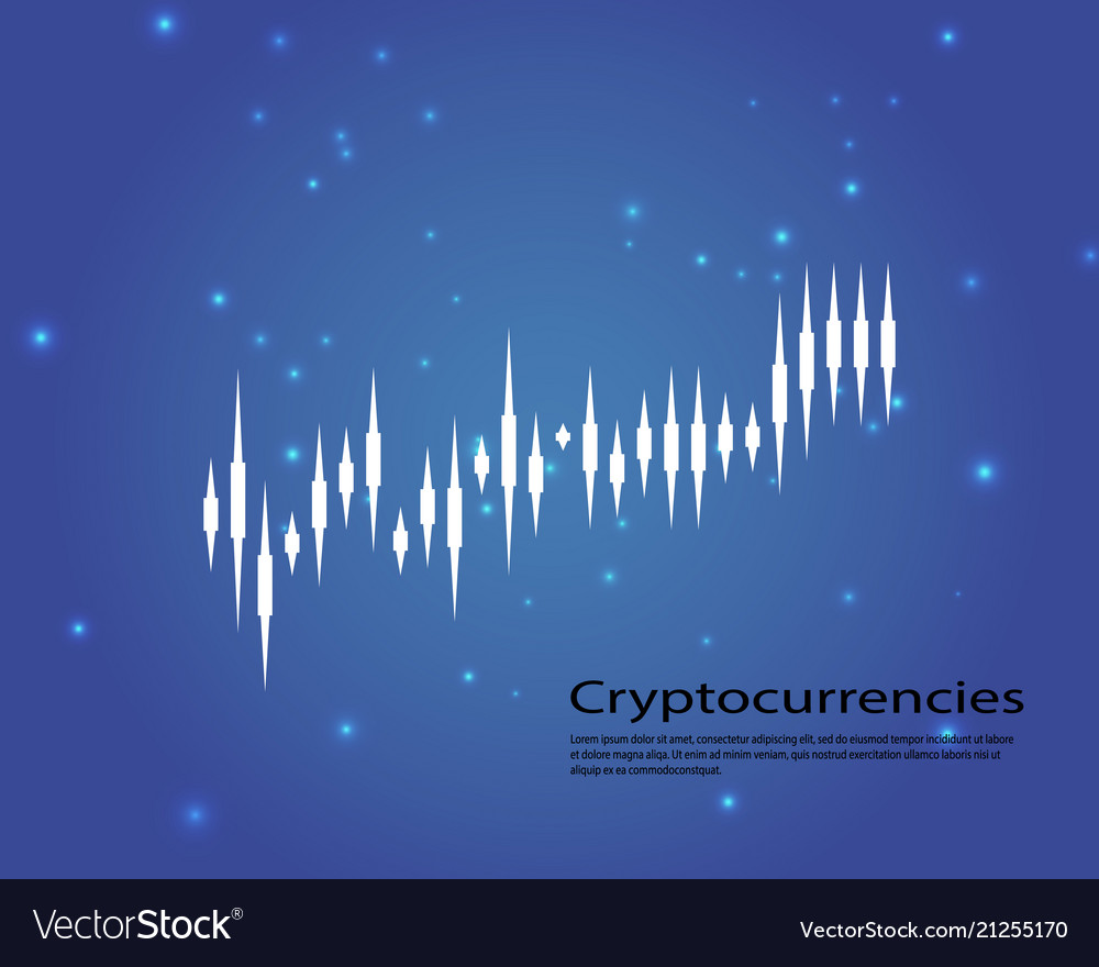Graph of cryptocurrency graphics and analytics vector image Graph of cryptocurrency graphics and analytics