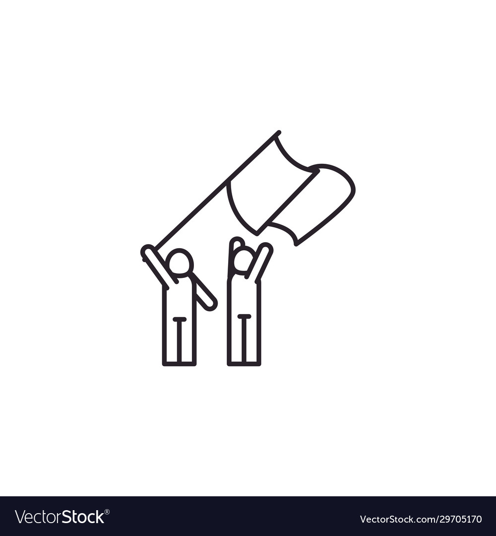 Isolated avatars with flag line style icon