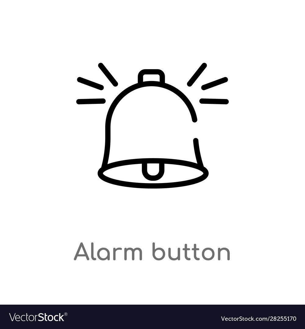 Outline alarm button icon isolated black simple