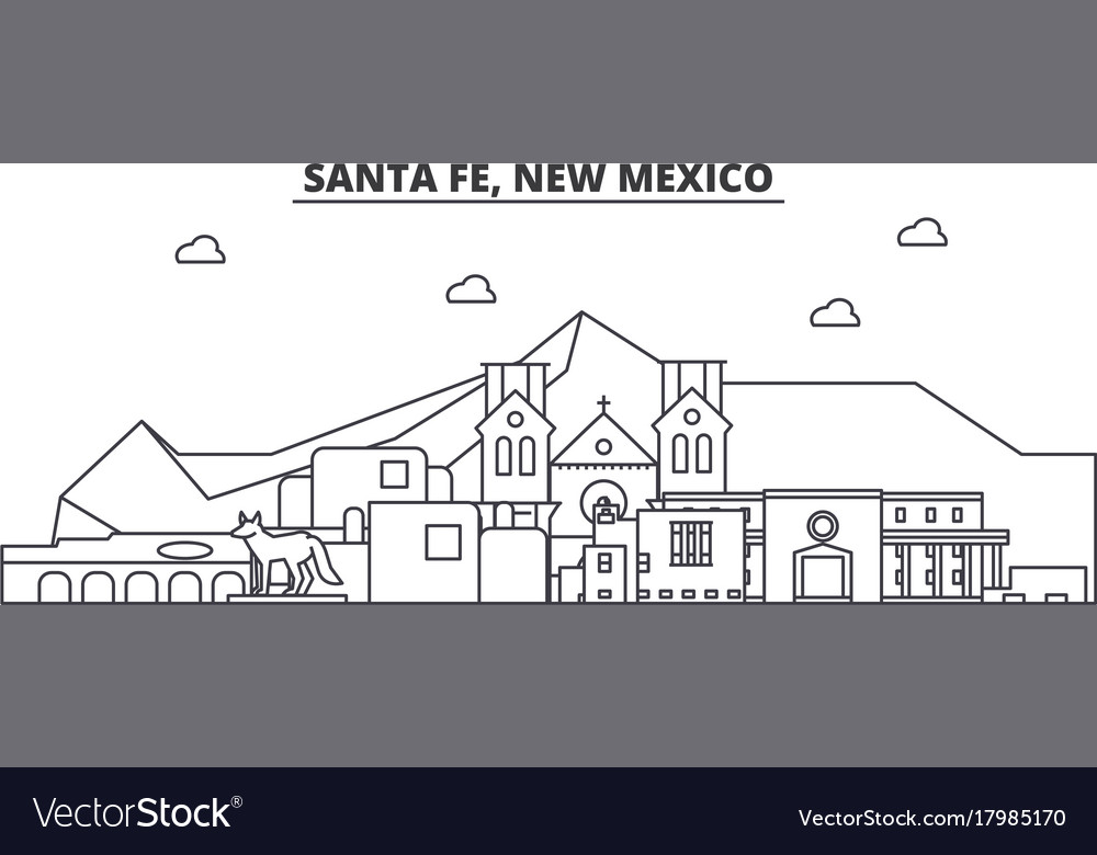 Santa fe new mexico architecture line skyline