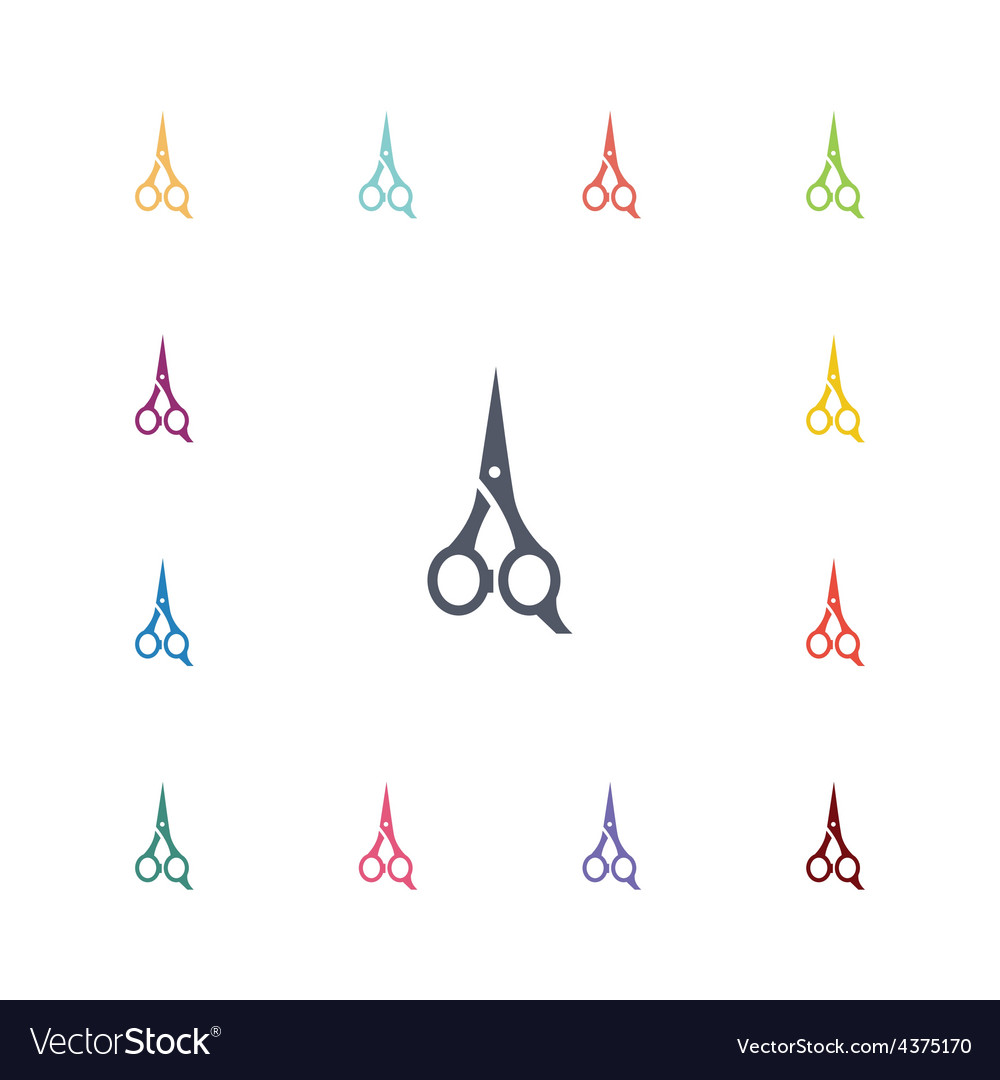 Scissors flat icons set
