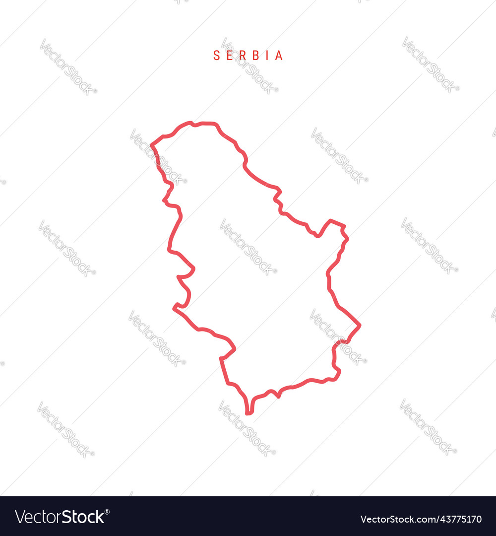 Serbia editable outline map Royalty Free Vector Image