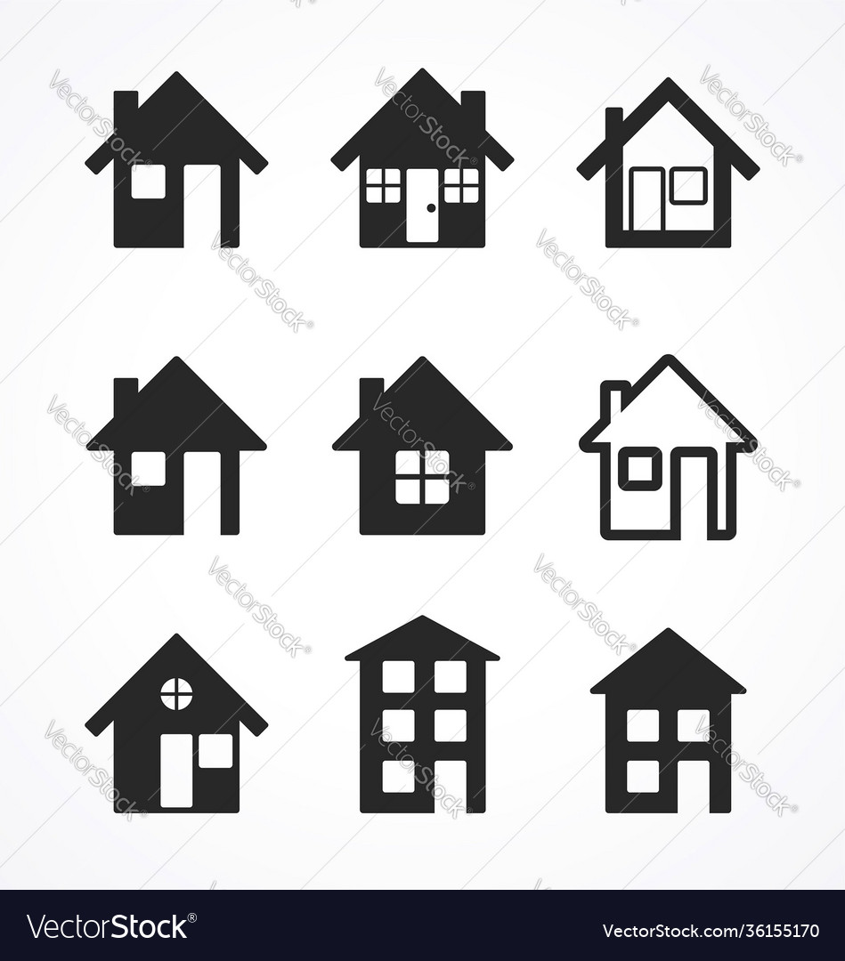 Simple house icons set Royalty Free Vector Image