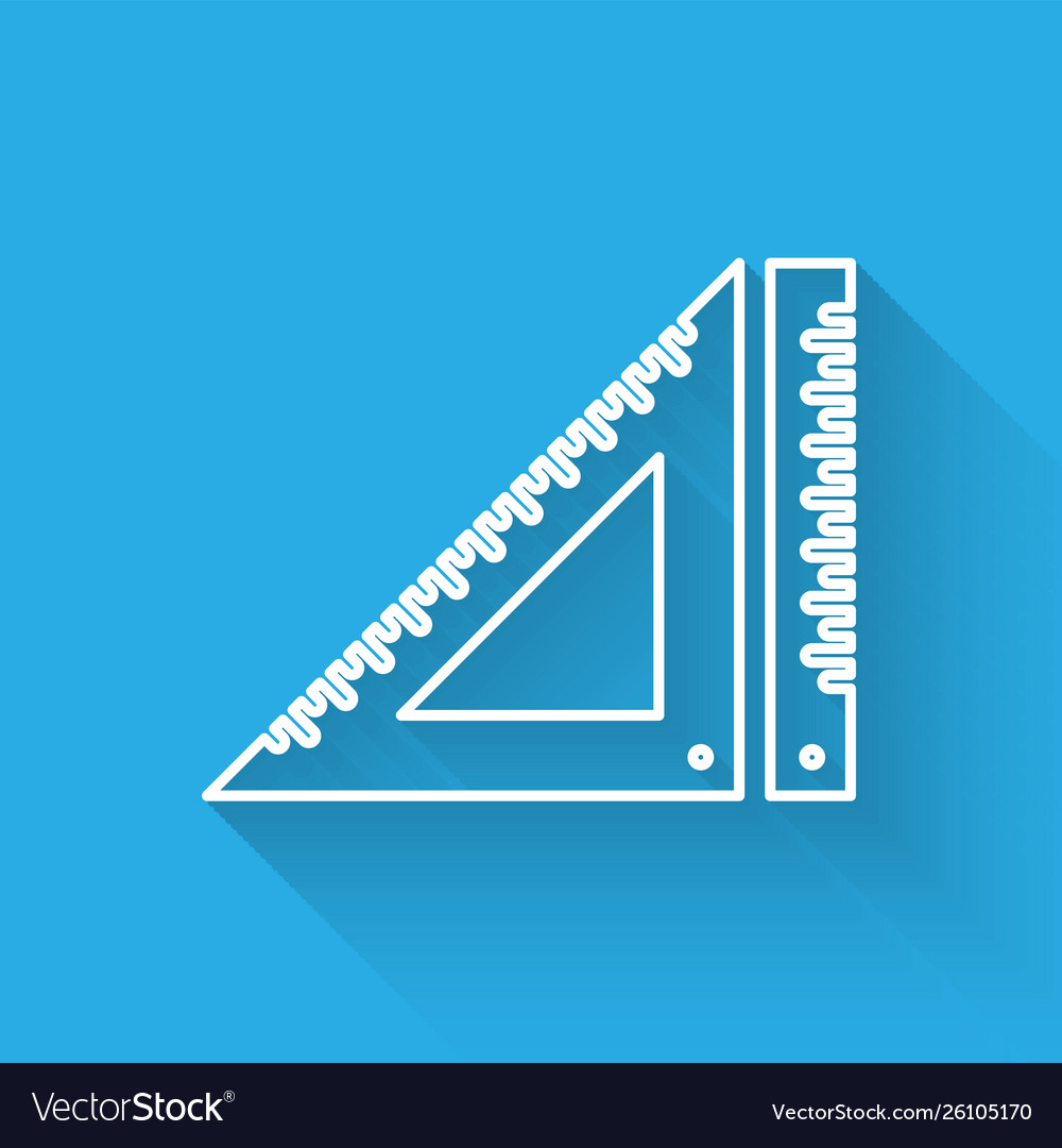 White line triangular ruler icon isolated vector image White line triangular ruler icon isolated