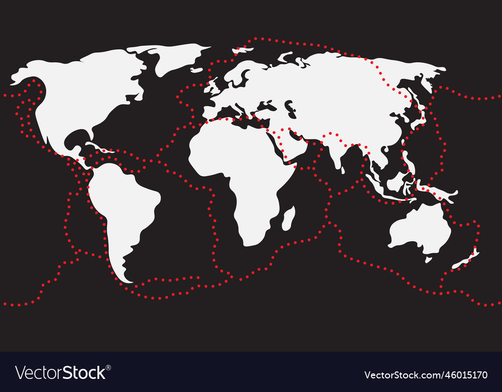 World seismographic map with earthquake main