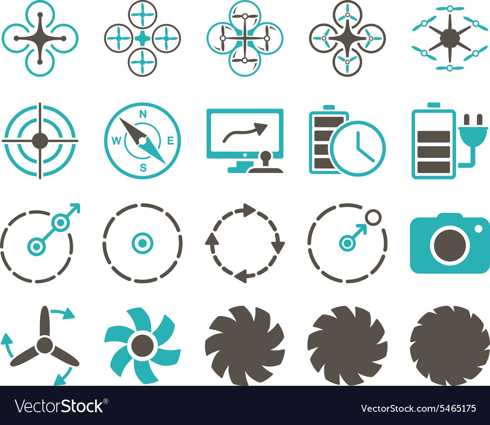 Air drone and quadcopter tool icons