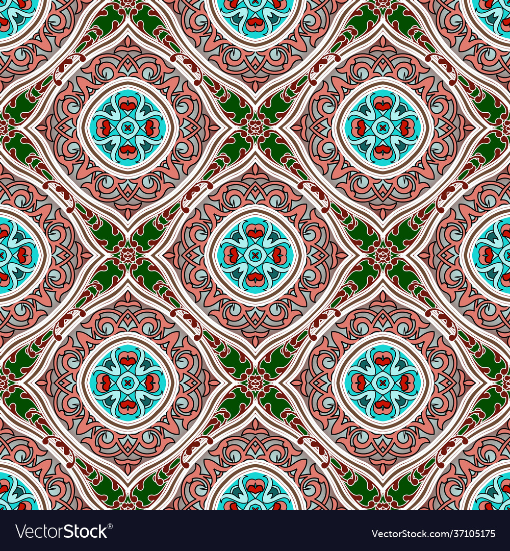 Arabesque seamless pattern ornamental floral Vector Image