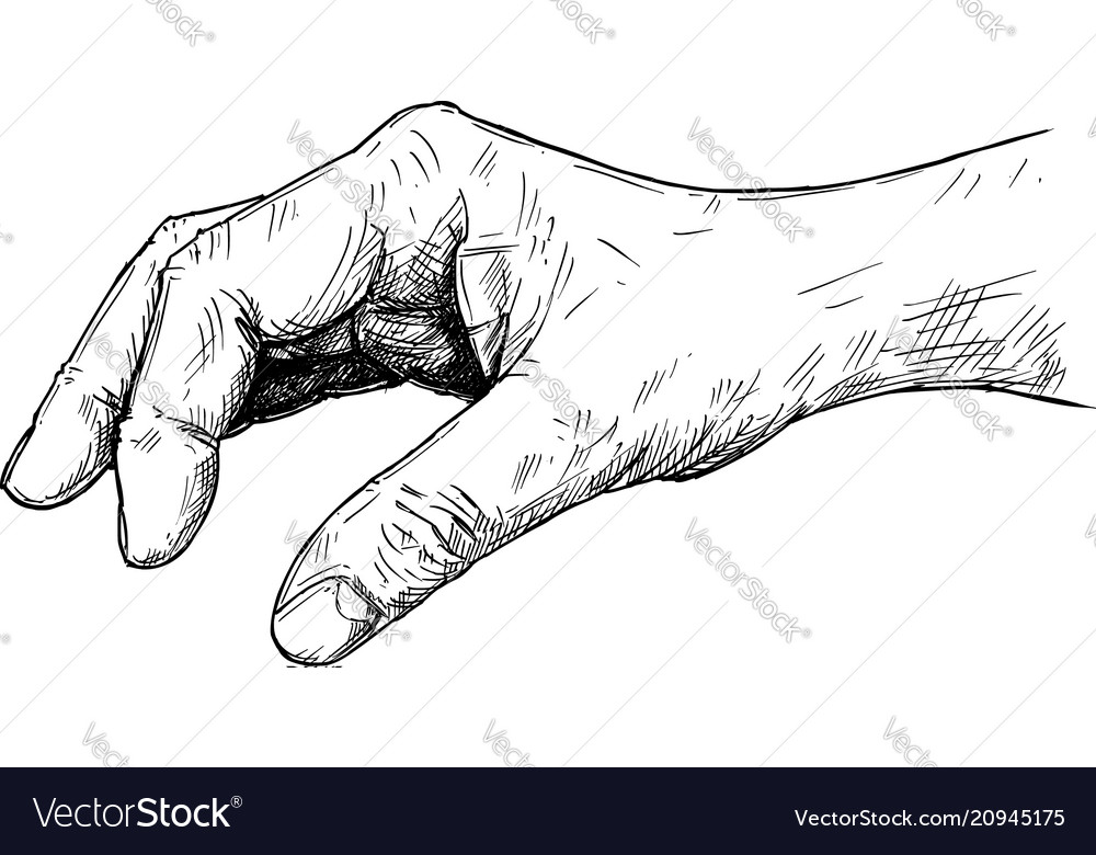 hand holding object drawing