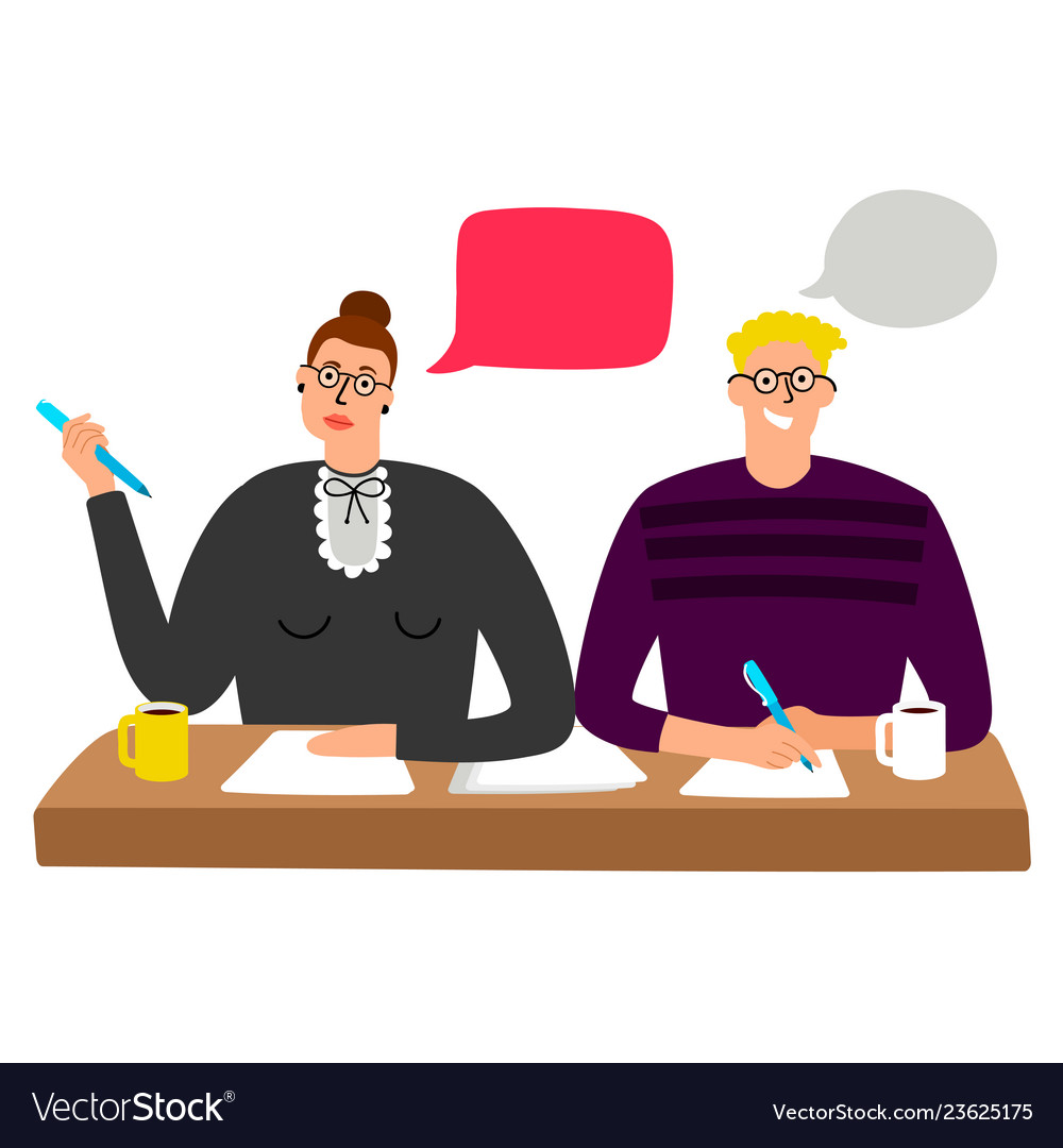 Cartoon Character Hr Managers Interview Royalty Free Vector