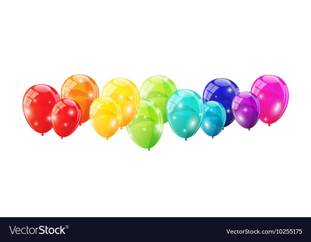 Color glossy balloons background Royalty Free Vector Image