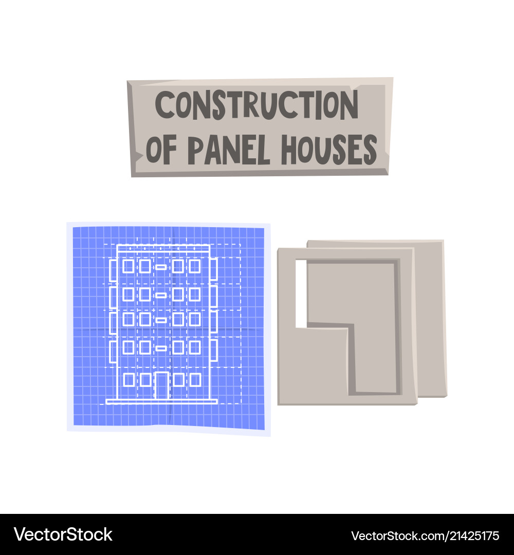 Construction Of Panel House Design Element Can Be Vector Image