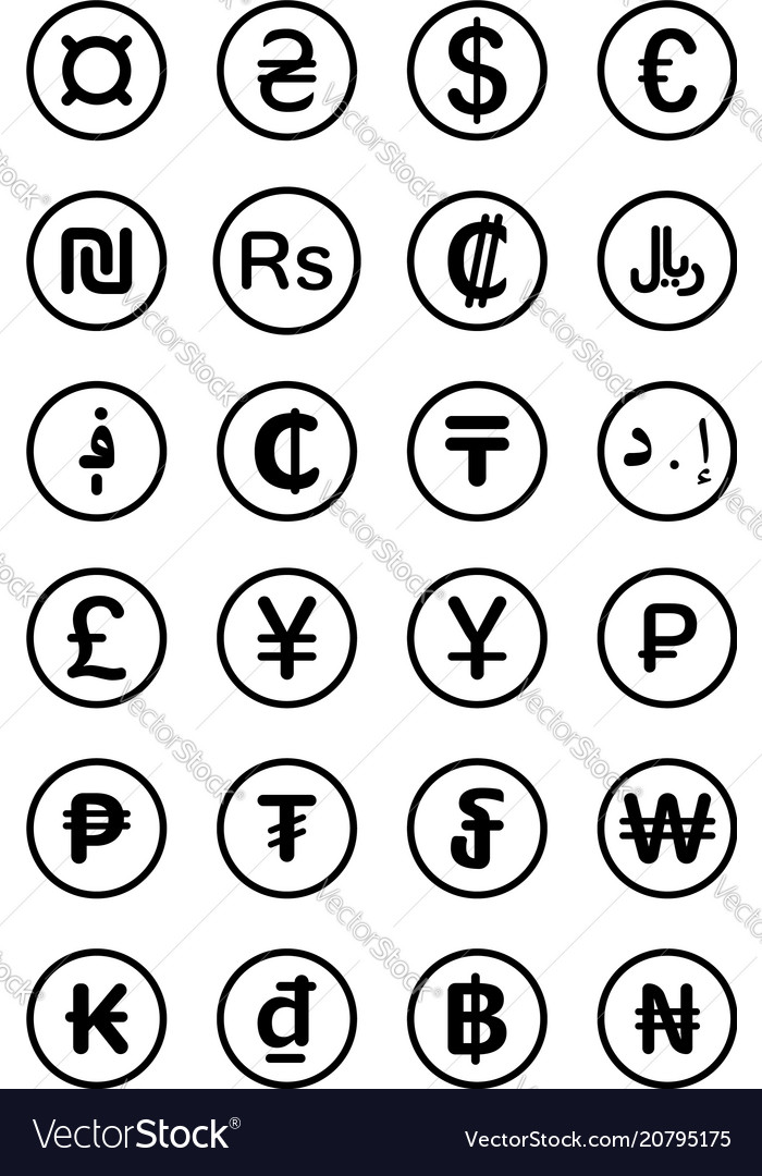 Currency symbols world Royalty Free Vector Image