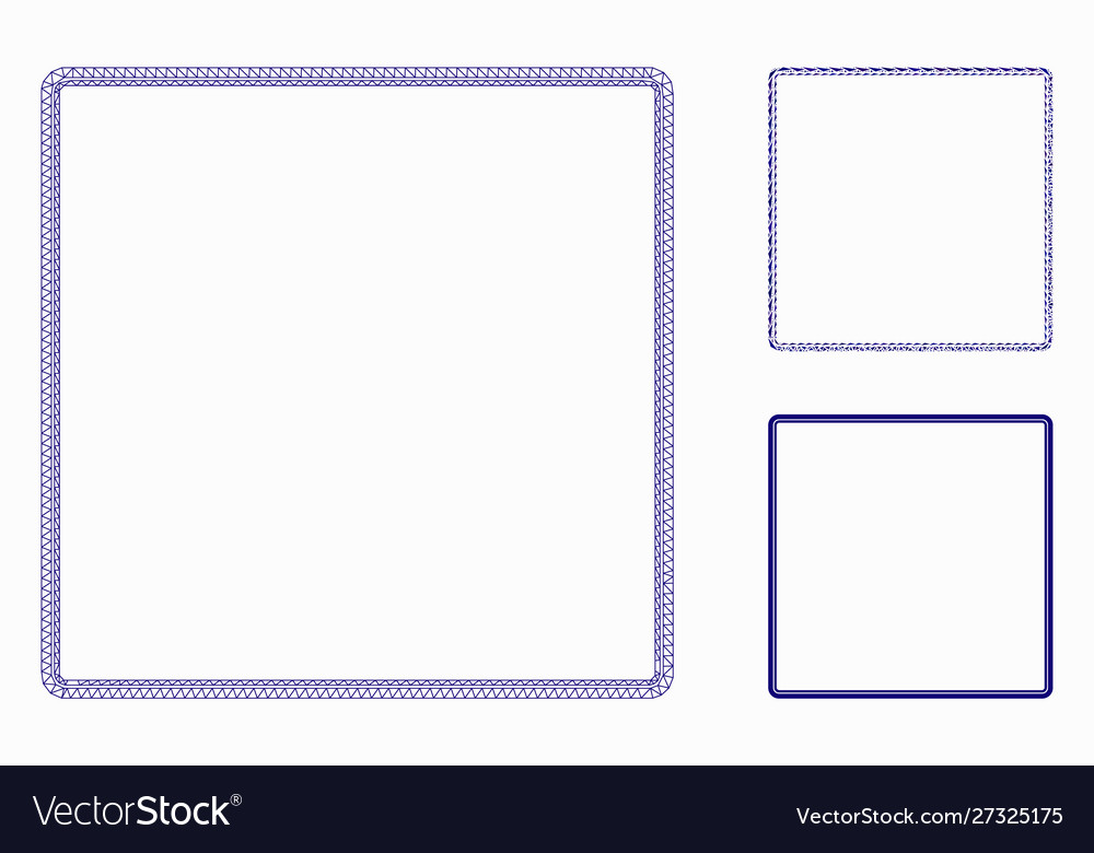 Double rounded square frame mesh wire vector image Double rounded square frame mesh wire