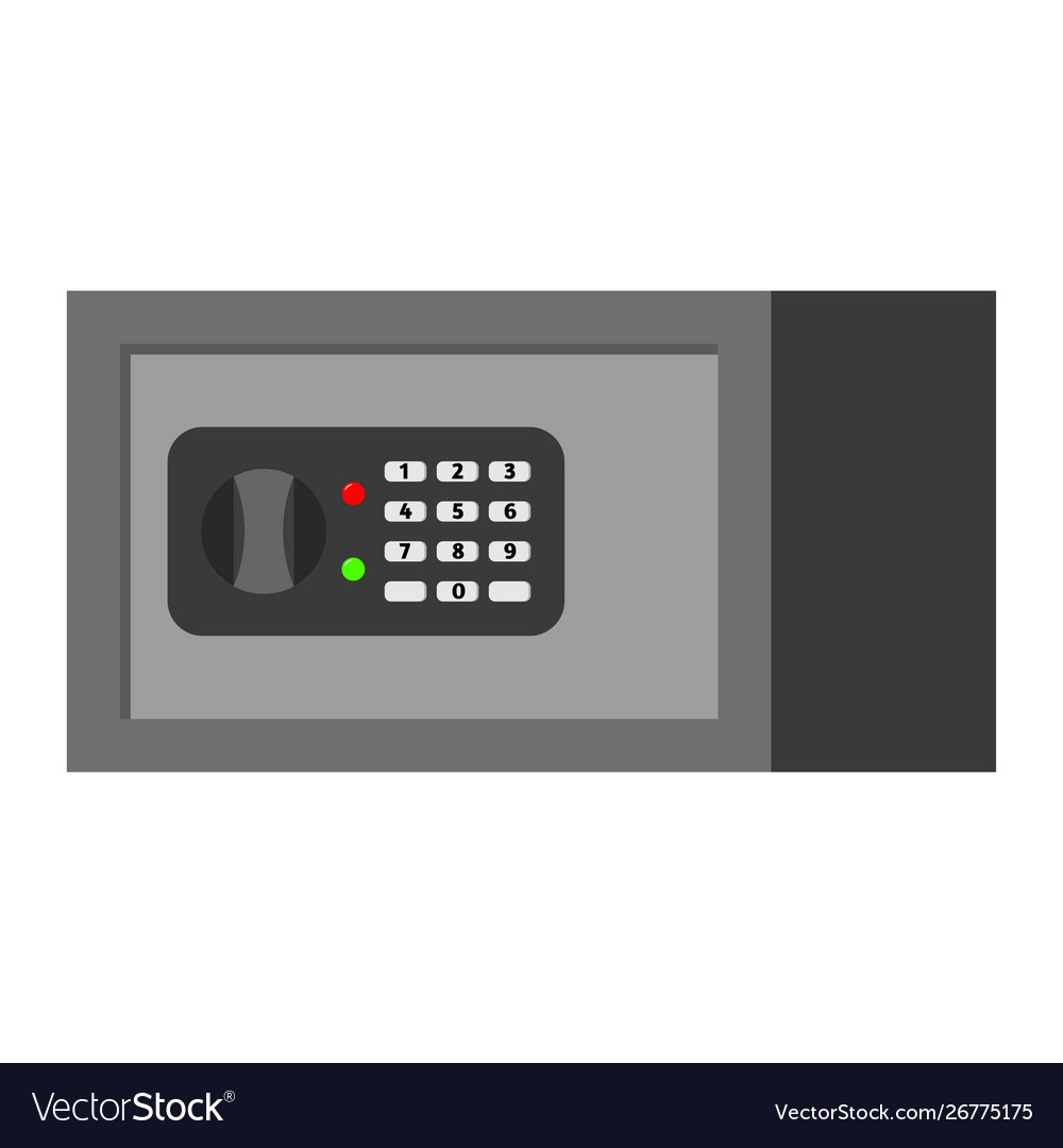 Möbel aus Stahl mit digitalem Schloss vector image Möbel aus Stahl mit digitalem Schloss