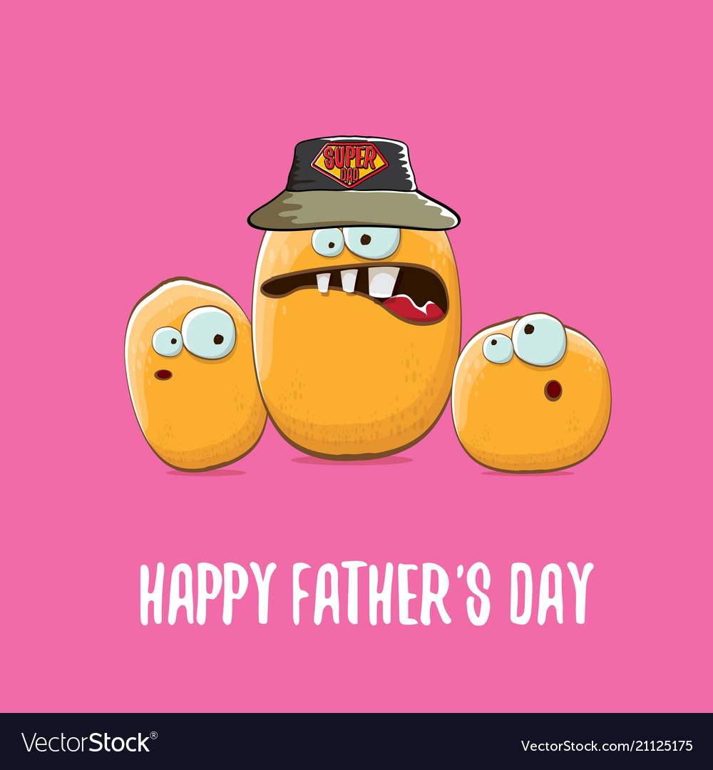 Happy fathers day greeting card with cartoon Vector Image