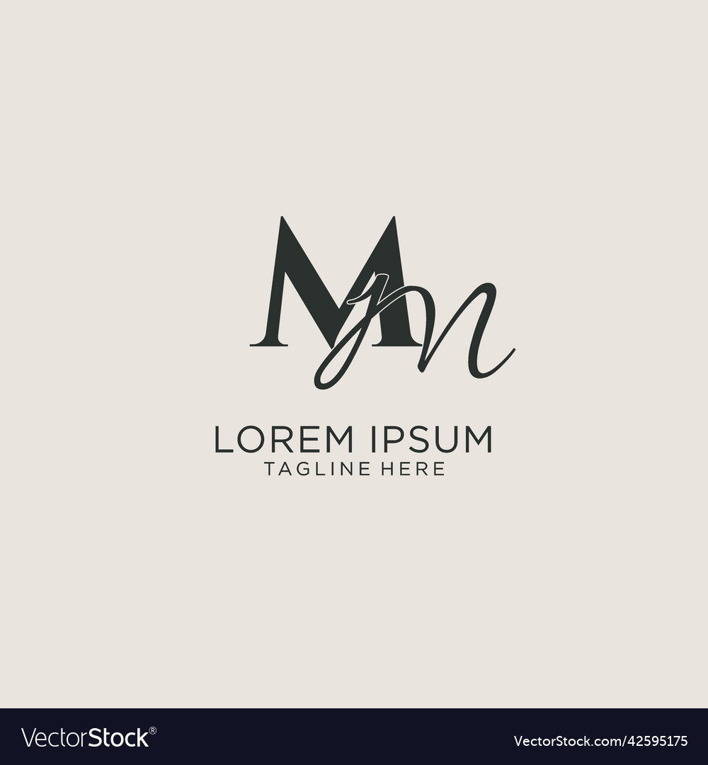 Initials mm letter monogram with elegant luxury Vector Image