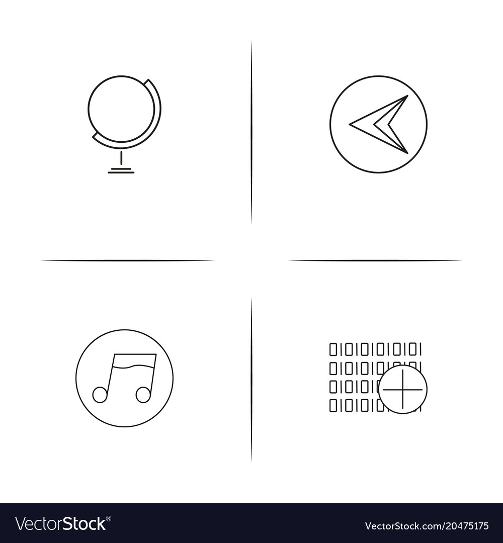 Internet technologies simple linear icons set