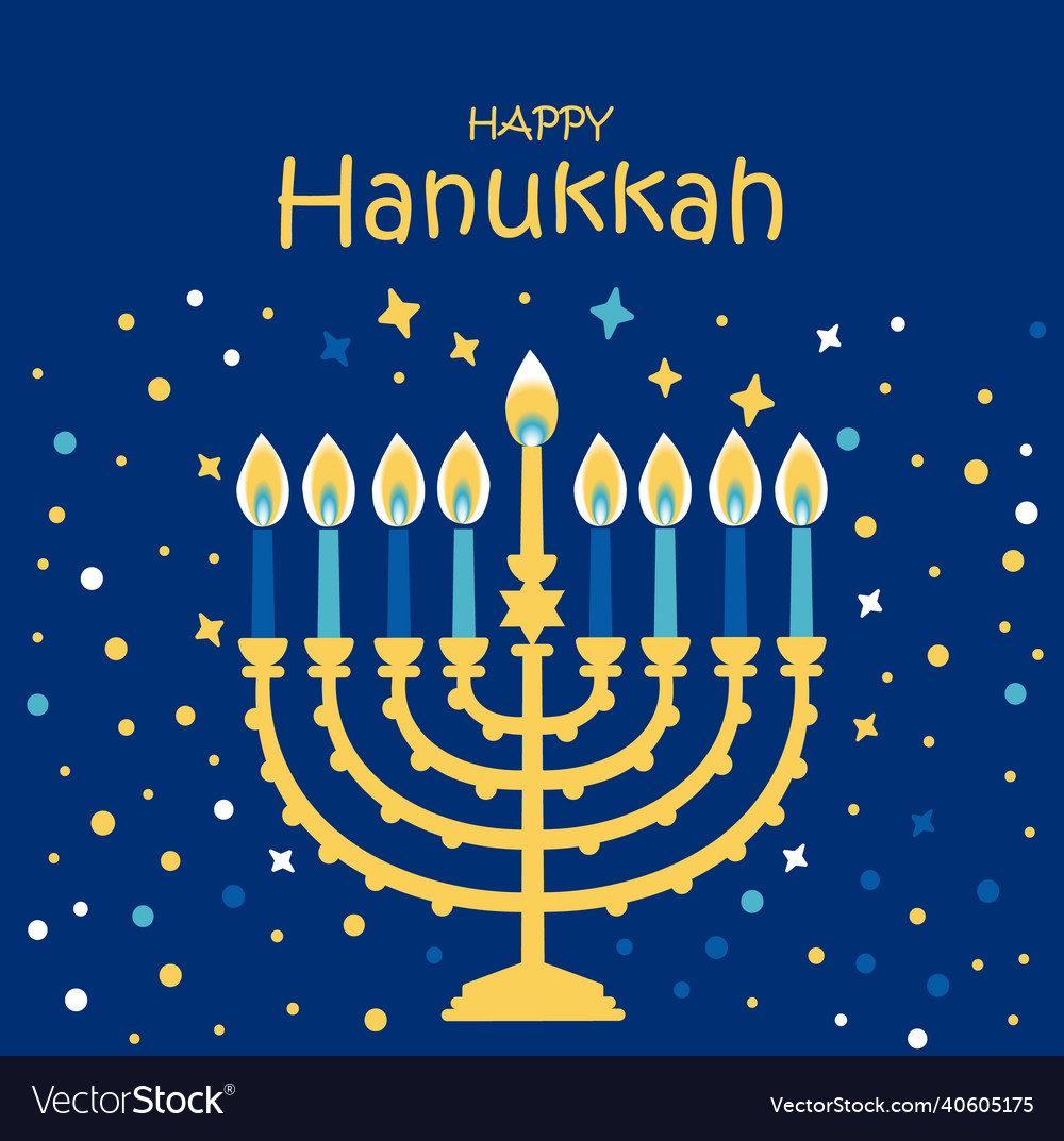 Jewish holiday hanukkah greeting card traditional Vector Image