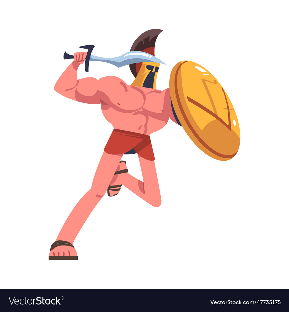 Man spartan soldier or warrior in helmet Vector Image