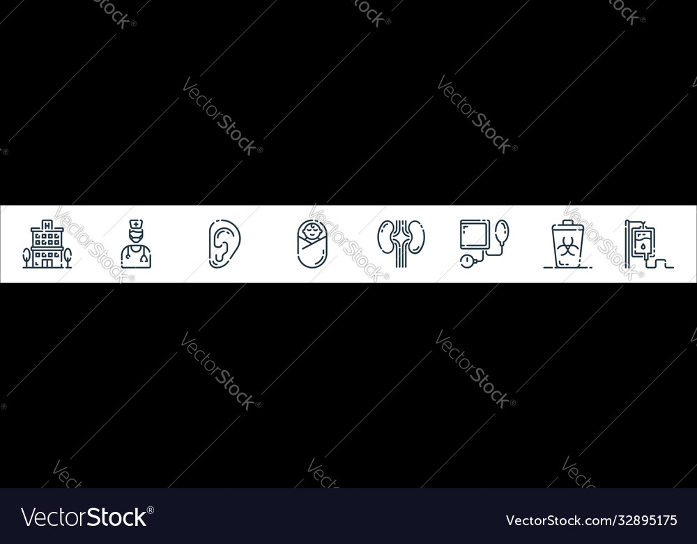 Medical line icons linear set quality