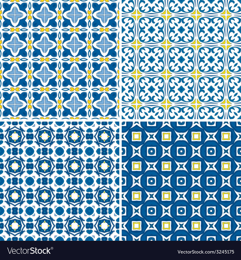Portuguese tiles Royalty Free Vector Image VectorStock