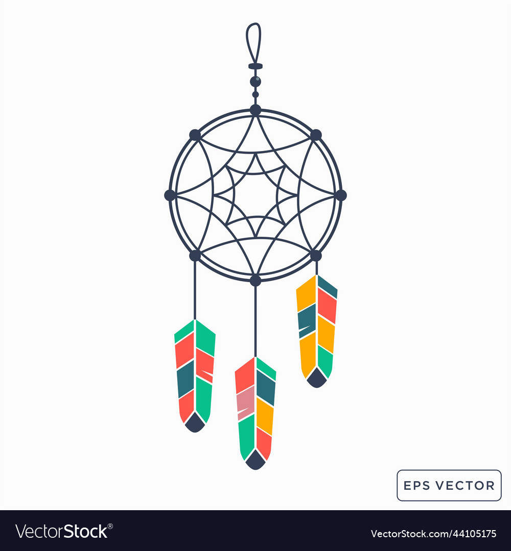 Dream Catcher Vector Icon on White Background. Flat Vector Dream