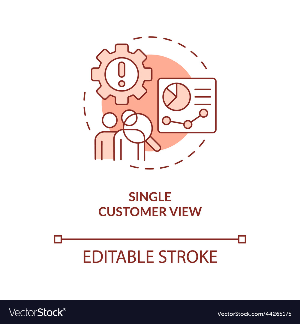 Single customer view terracotta concept icon Vector Image