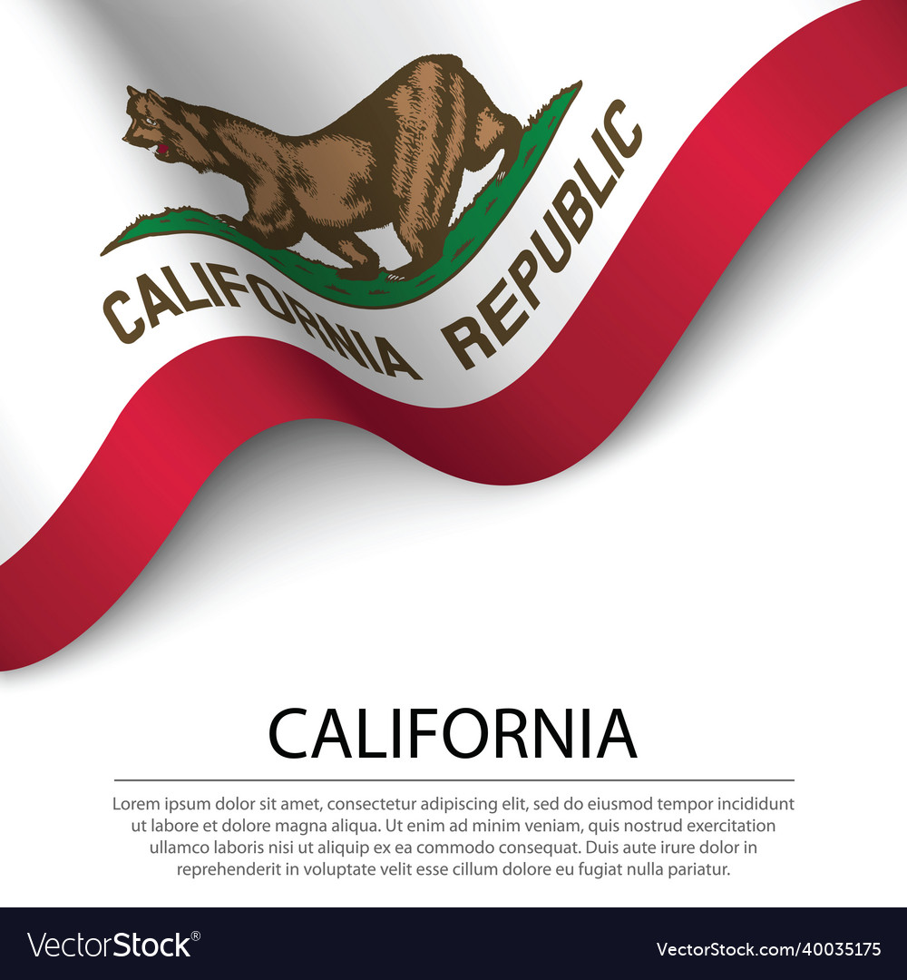 Waving flag of california is a state usa