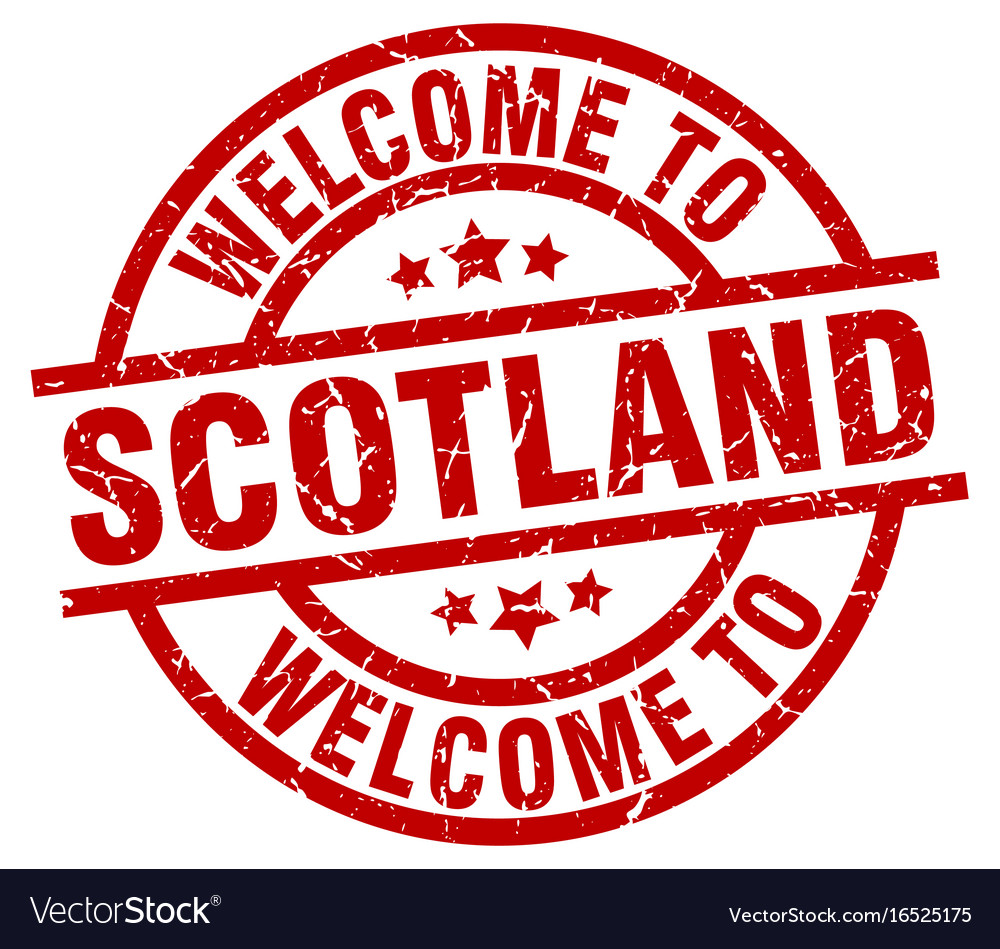 Willkommen bei scotland rot Stempel