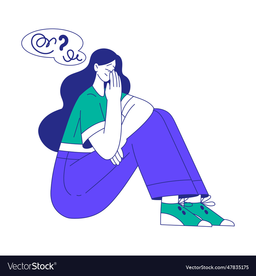 Junge Frau Charakter an der Kreuzung vector image Junge Frau Charakter an der Kreuzung