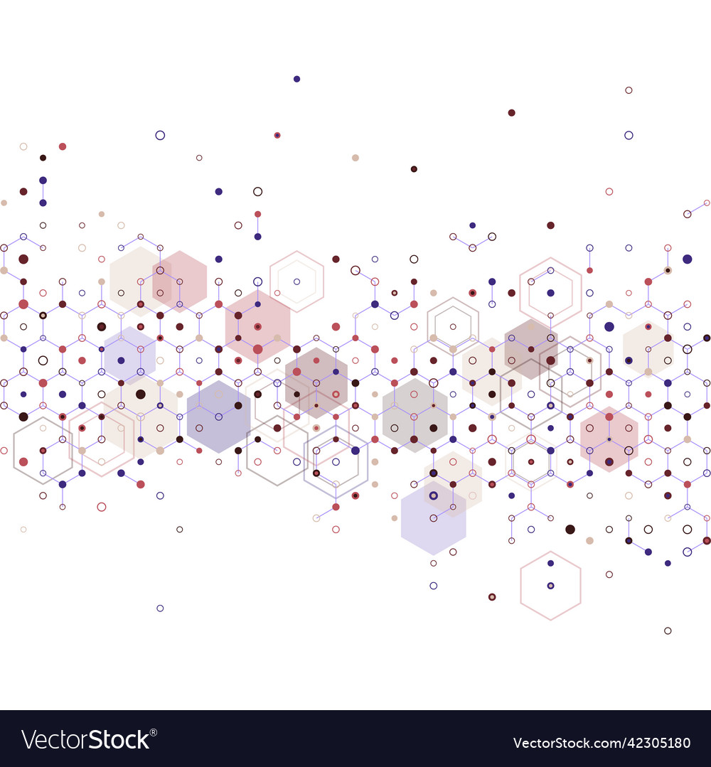 A lot of hexagonal cells communication connection vector image A lot of hexagonal cells communication connection