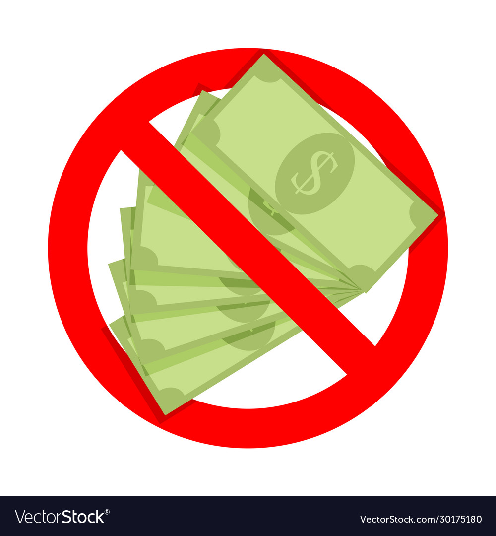Cash is not accepted icon for door royalty free vector image