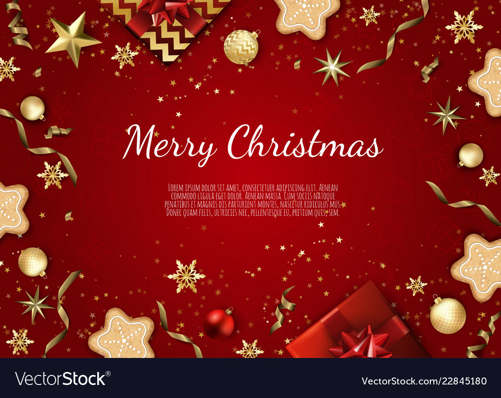 Christmas and new year background with gold Vector Image