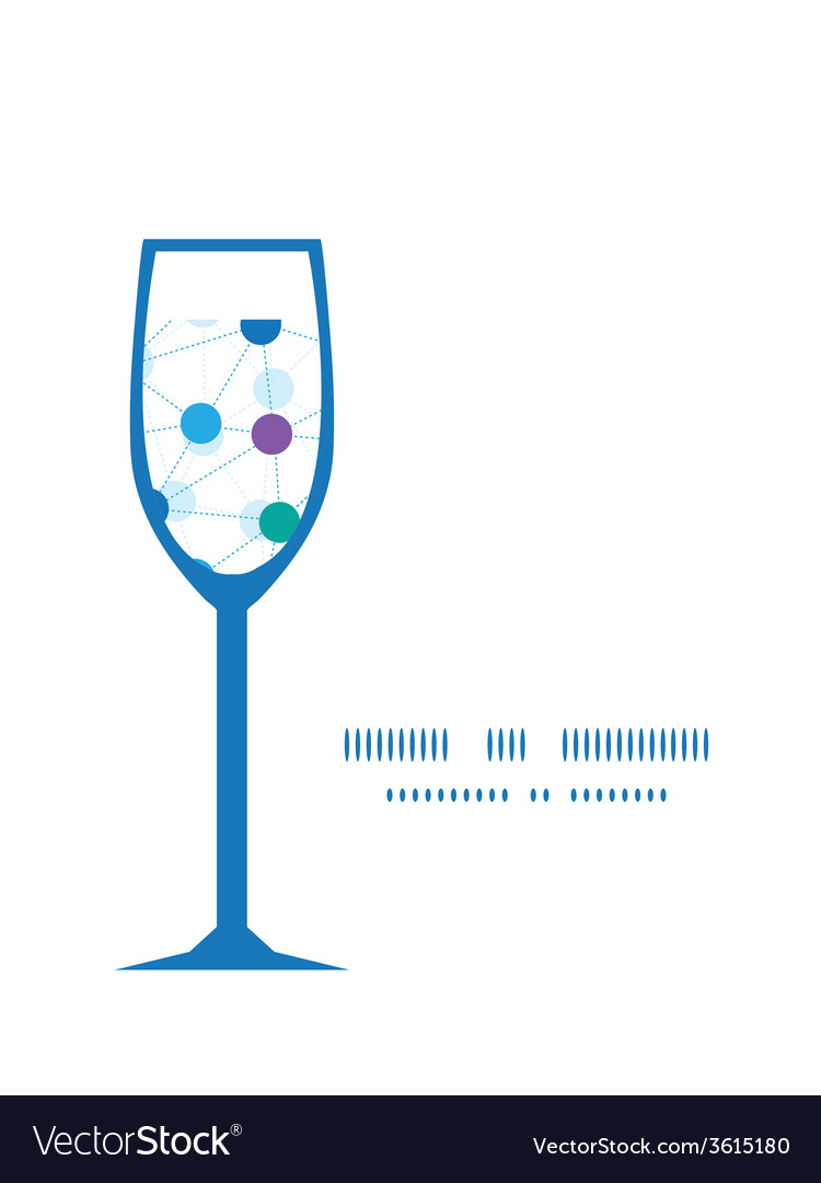 Connected dots wine glass silhouette pattern frame