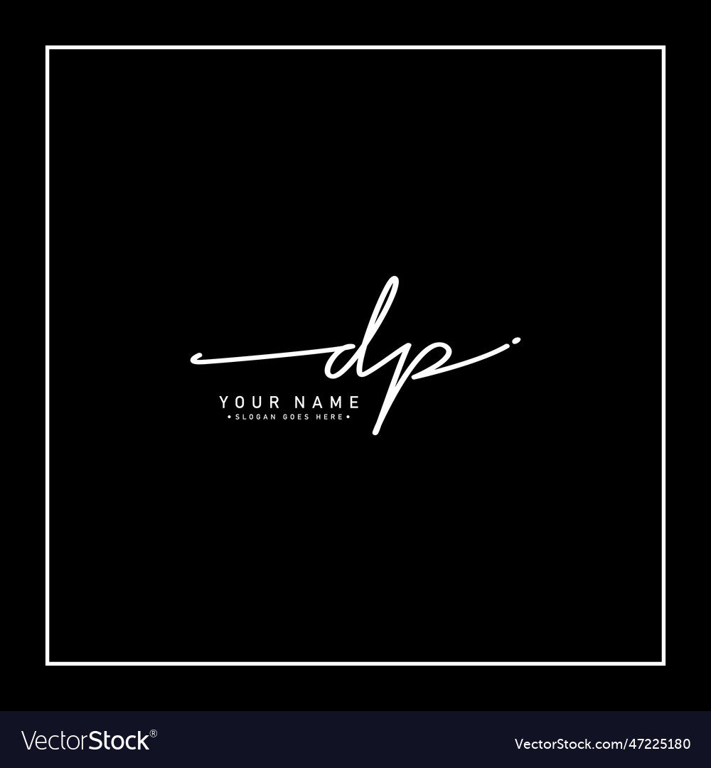 Dp initial logo in signature style