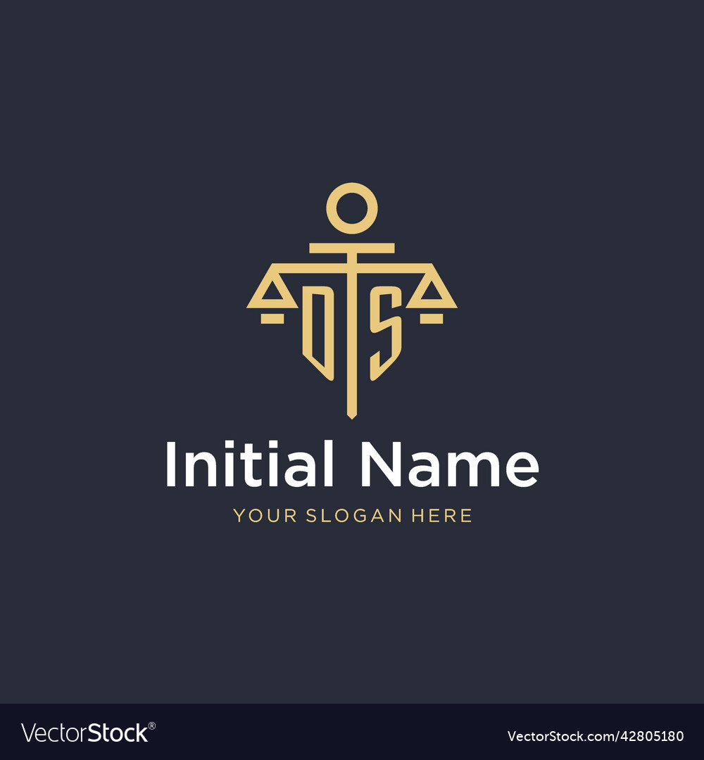 Ds initial monogram logo with scale and pillar
