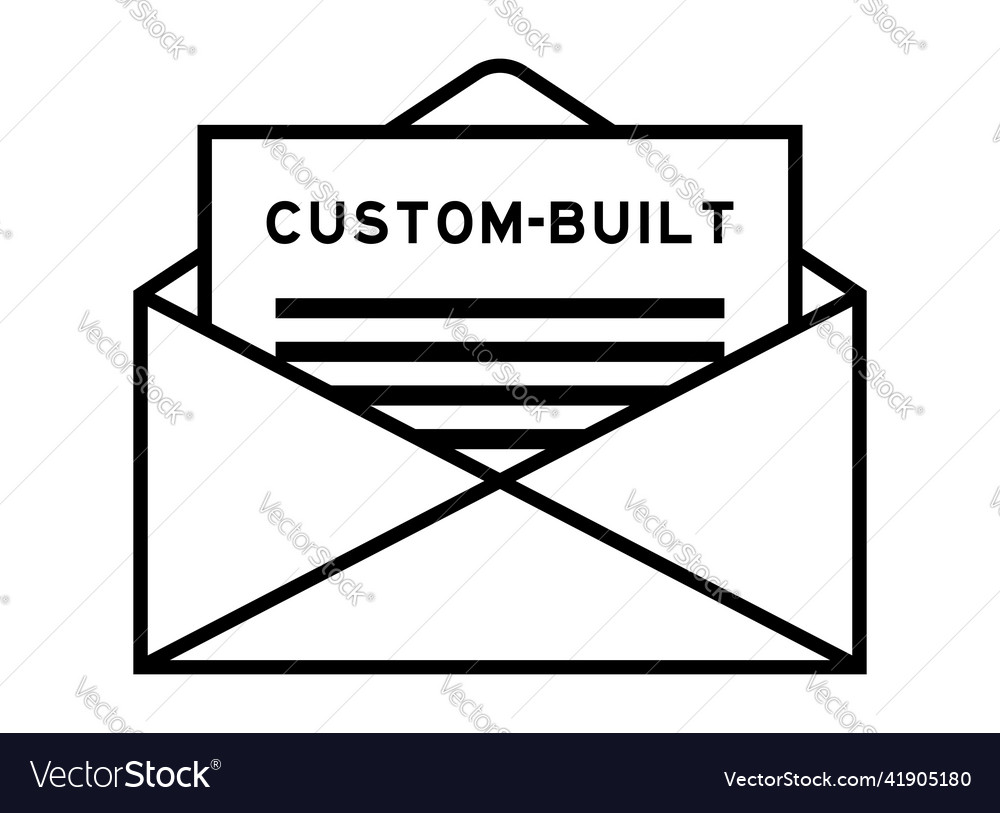 Envelope and letter sign with word custom built vector image Envelope and letter sign with word custom built