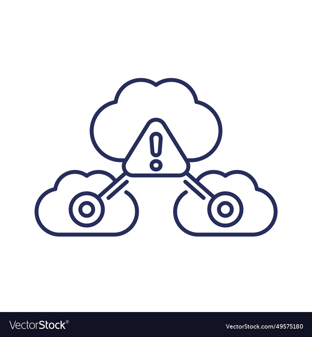 Error in a cloud service line icon