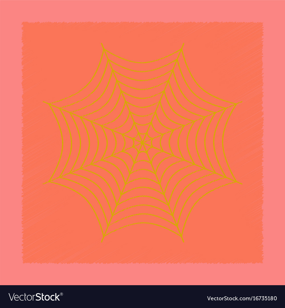 Flat shading style icon spider web