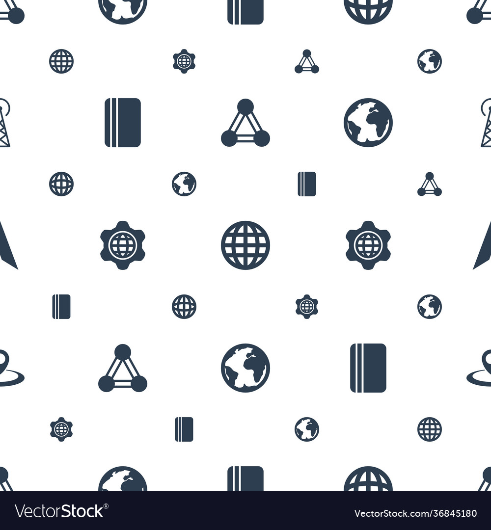 Global icons pattern seamless white background