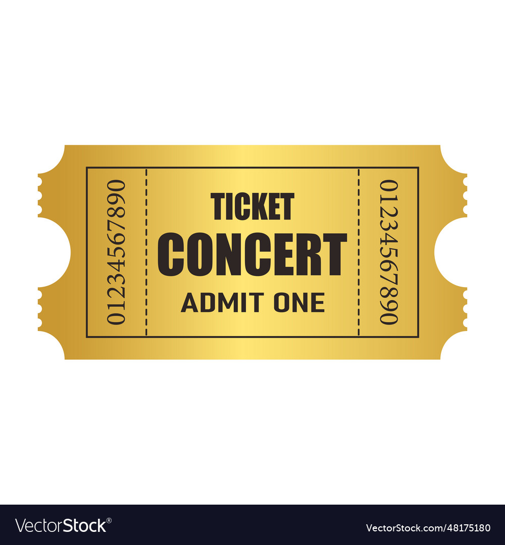 Golden Ticket Templateconcert Royalty Free Vector Image